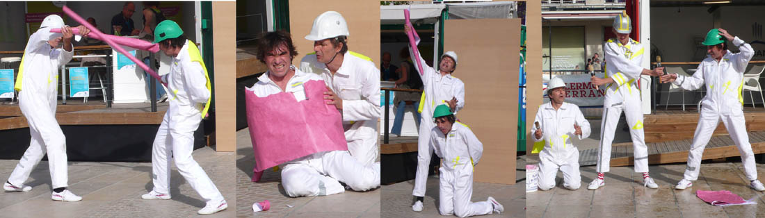papier peint spectacle theatre entreprise bats boys batiment foire travaux publics salon btp clown exposition